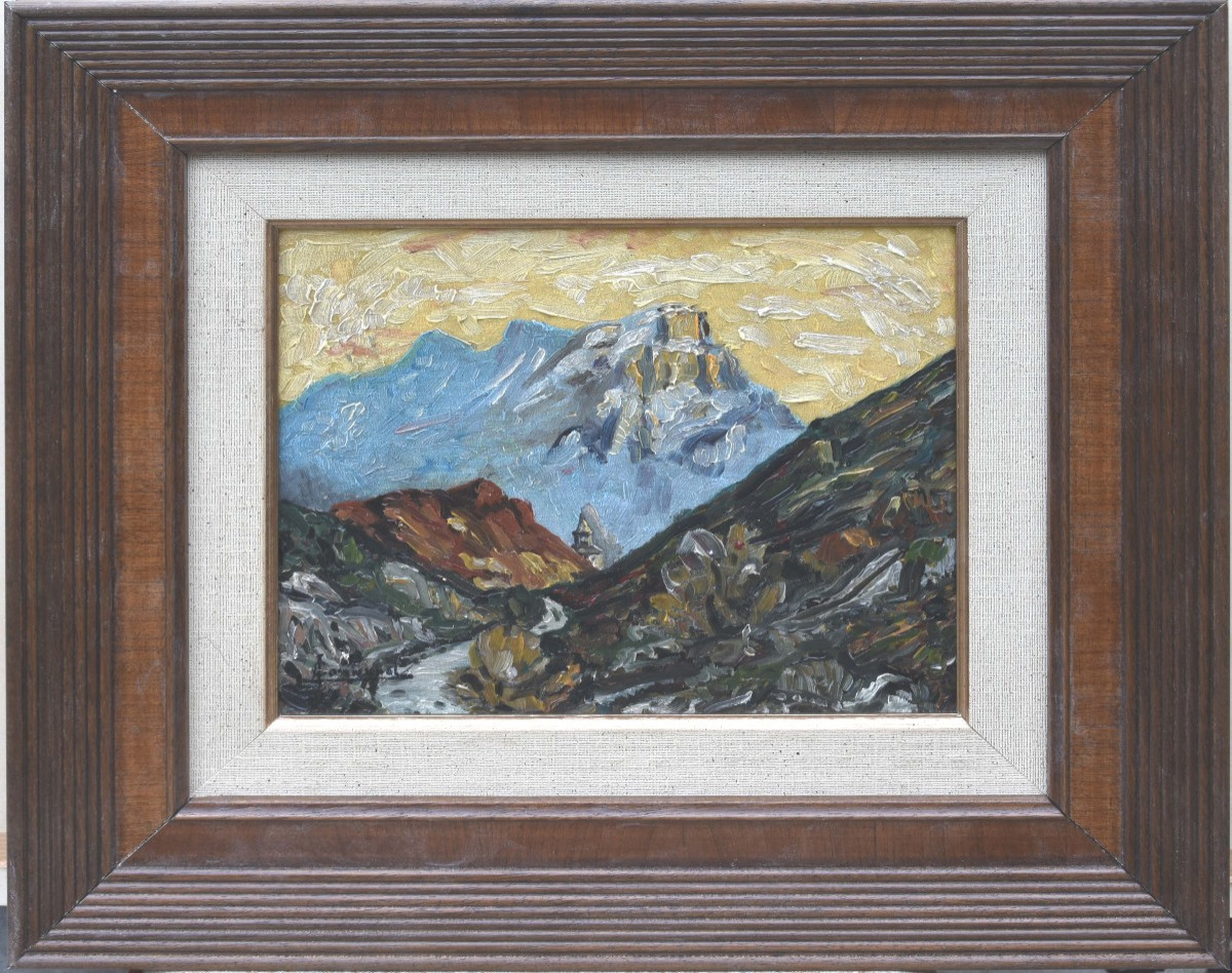 Joseph Communal "le Granier, Savoie" Oil On Canvas 23x28